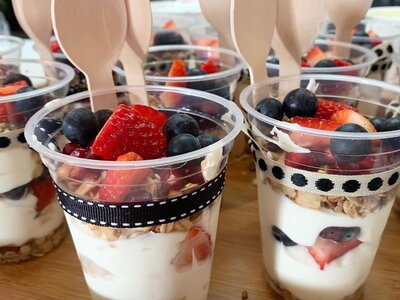 Breakfast - Granola Cups with Coconut Yoghurt and Berries
